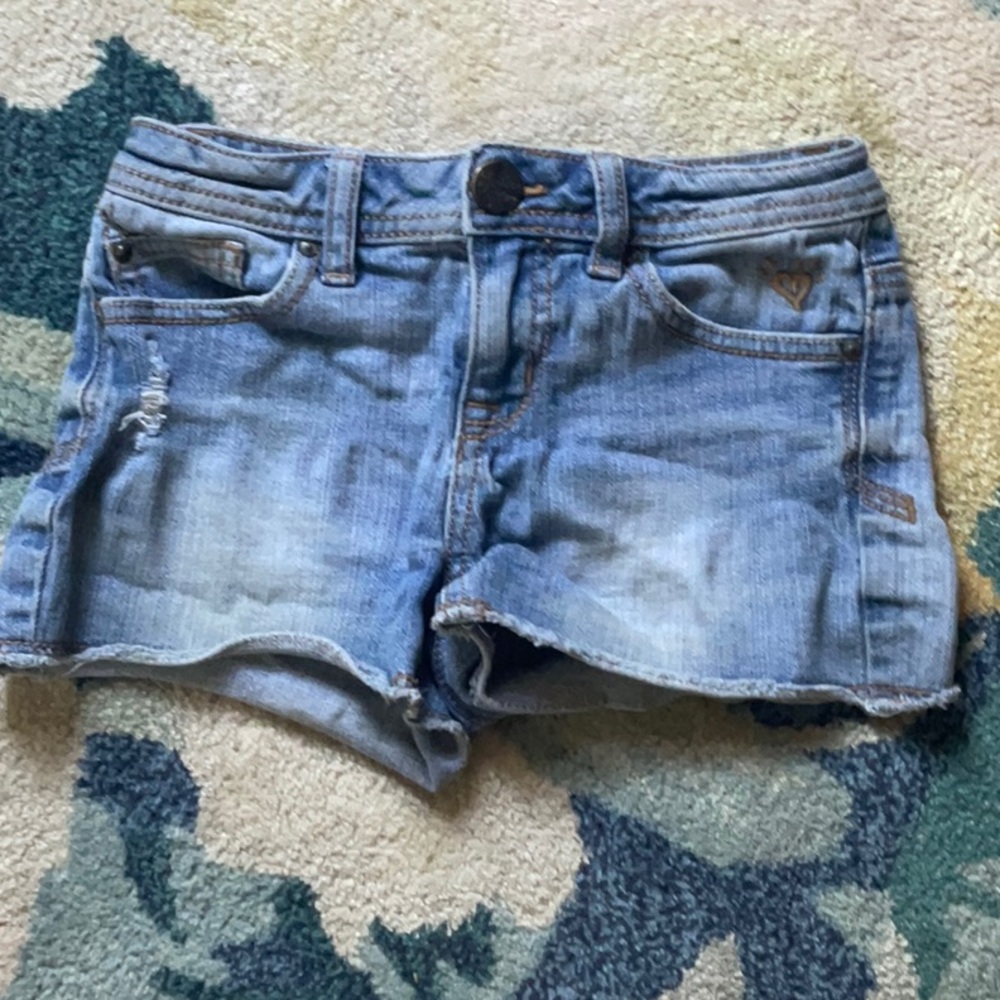 Justice Blue Jean Shorts Distressed Style